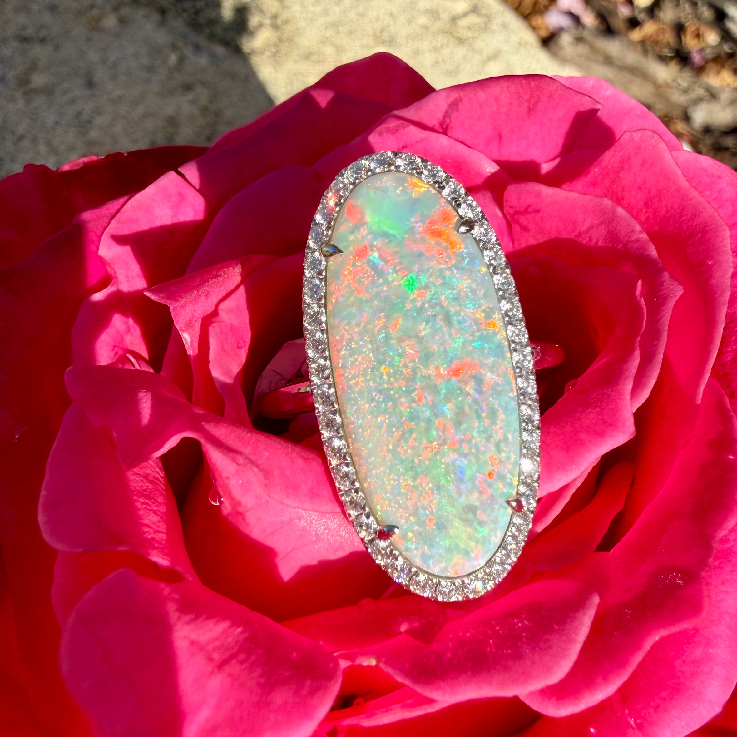 Opal Halo Ring