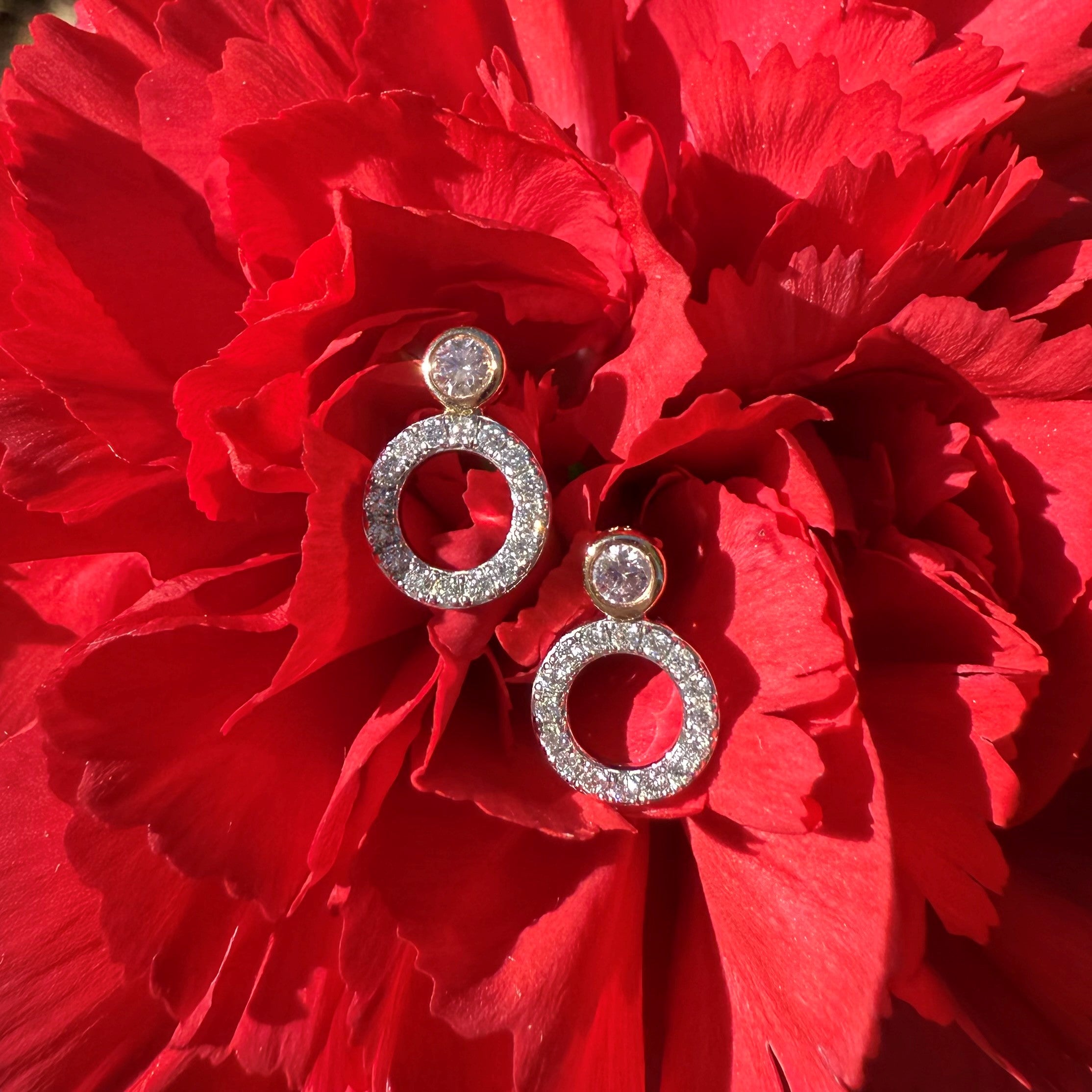 Bubble Eternity Circle Pink Diamond Studs