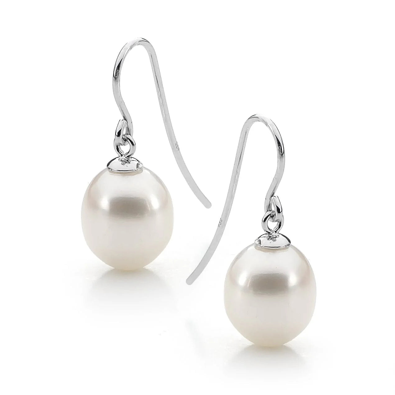 Oval Freshwater Pearl Drop Earrings