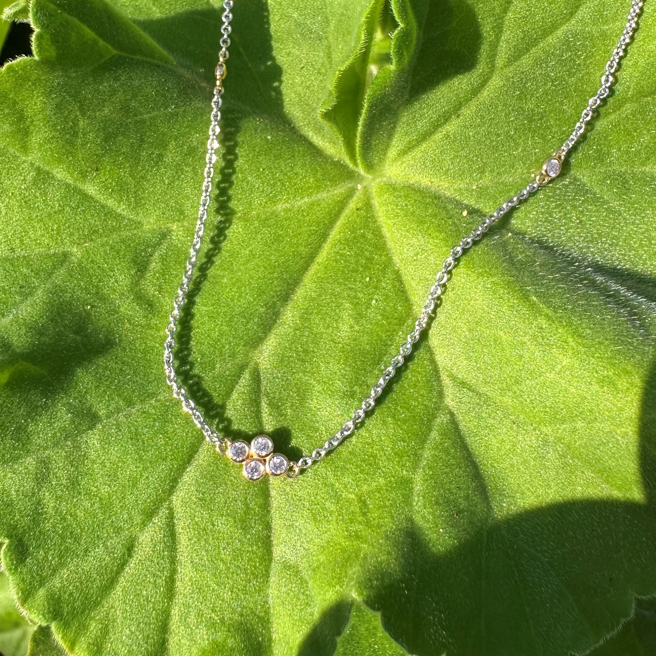 Lucky Clover Pink Diamond Necklace