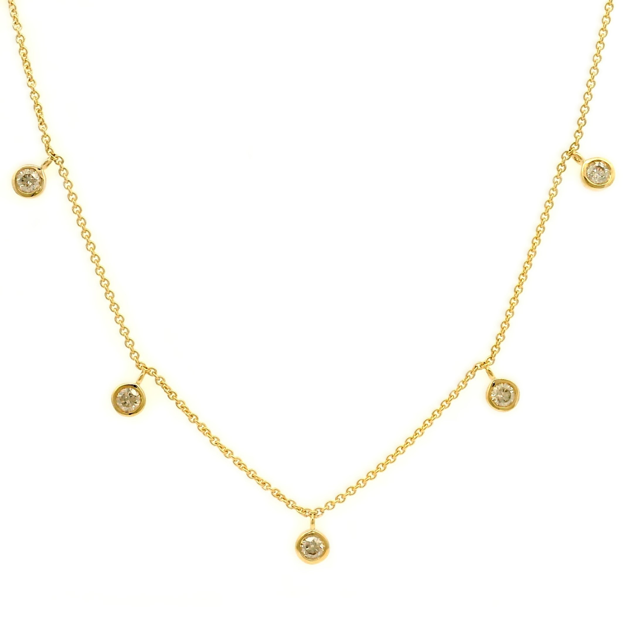 Swinging Champagne Diamond Necklace 0.50ct