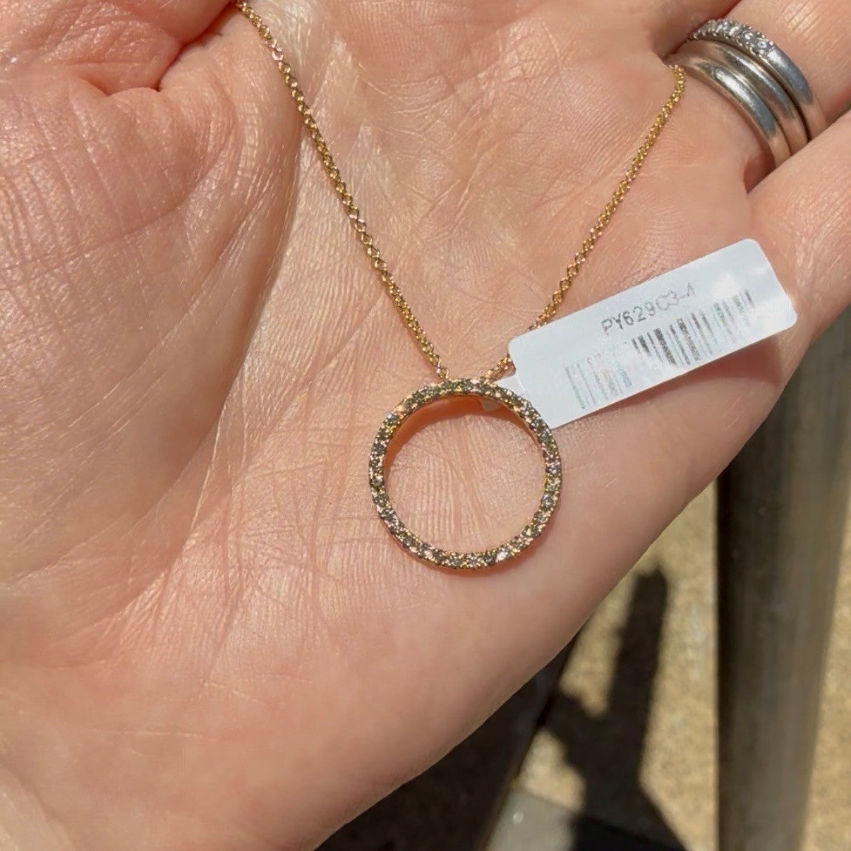Eternity Circle Champagne Diamond Pendant