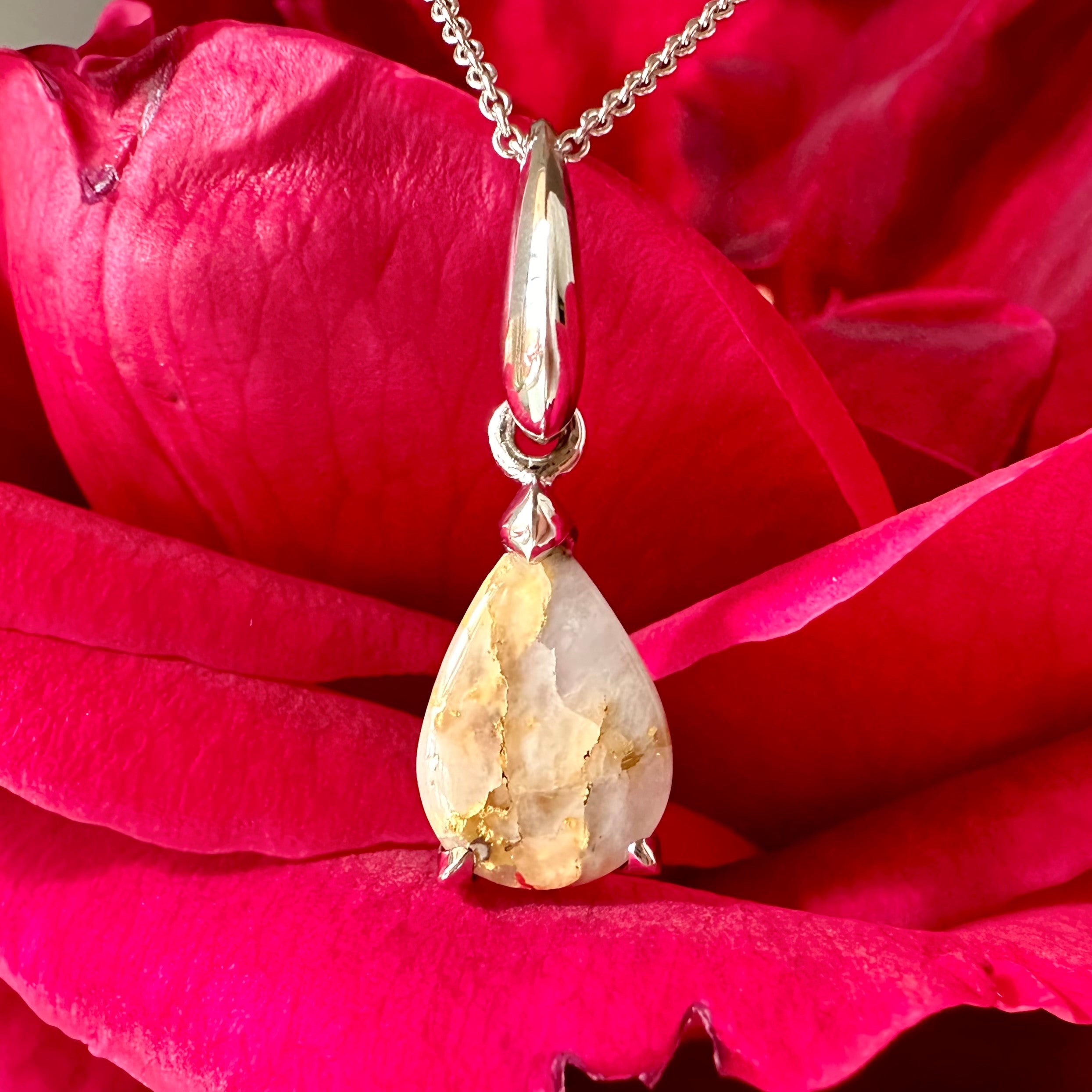 Pear Gold Quartz Pendant