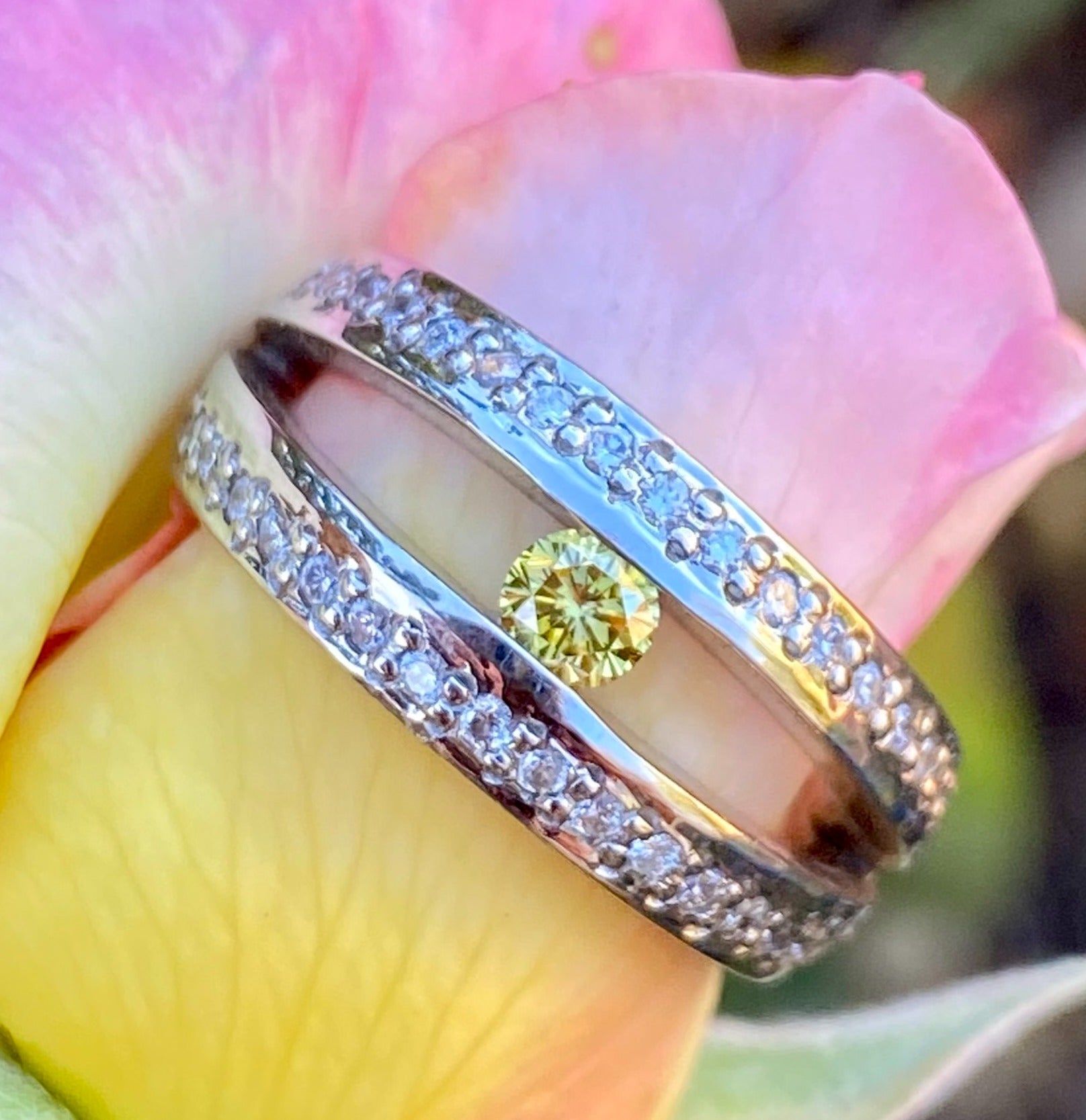 Yellow Diamond Floating Ring