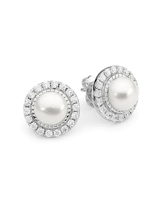 The Halo Pearl Studs